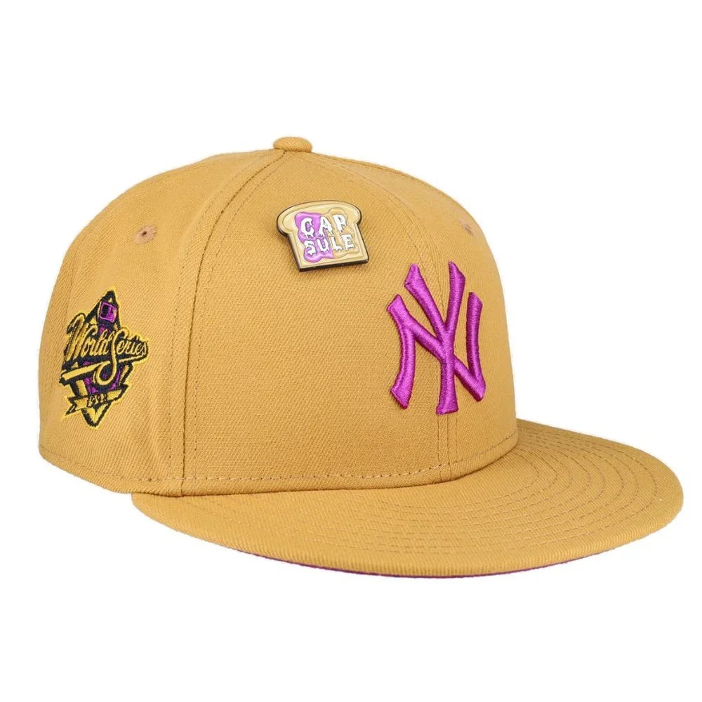 New Era New York Yankees Peanut Butter & Jelly Fitted Hat 1998 WS Patch - Picture 1 of 6